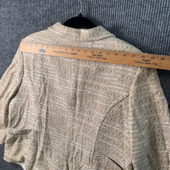 Metallic Gold Textured Tweed‎ Blazer Womens 20W Formal Career Evening Jacket - Picture 7 of 9